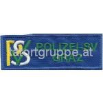 Schriftzug Polizei-SV Graz blau