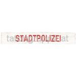 Schriftzug Stadtpolizei (weiß / rot)